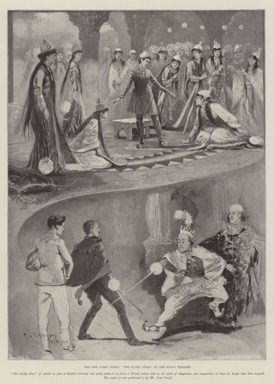 De nieuwe komische opera, De gelukkige ster, in het Savoy Theatre door Henry Charles Seppings Wright